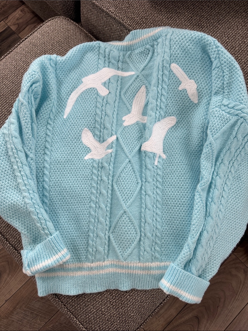 Light Blue Knit Cardigan with 1989 Patch - Picture 2 of 2